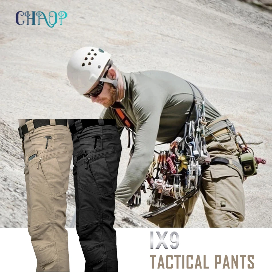 IX9 Men's Tactical Climbing Cycling Sport Spring Autumn Camp Hiking Fish Army Military Trousers Waterproof Combat Casual Pants