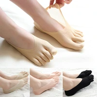 women cute socks five finger socks ultrathin funny toe invisible socks with silicone anti skid breathable anti friction dropship