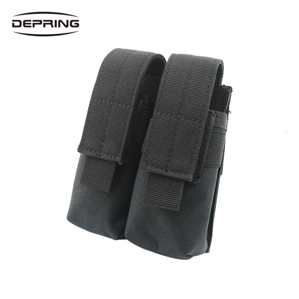 

Tactical MOLLE Dual Pistol Magazine Pouch EDC Universal Outdoor Hook&Loop Tools Knives Flashlights Holster Pouch Adjustable