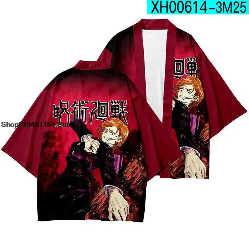 

Аниме ююютсу кайсен Харадзюку косплей 3D принт мужская женская модная одежда японское кимоно кардиган Оверсайз Футболки унисекс Топы
