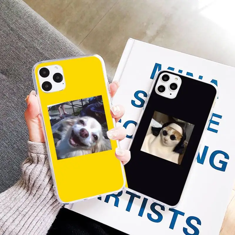 

funny cat dog aesthetics Phone Case Transparent soft For iphone 11 13 12 14 x xs xr pro max mini plus