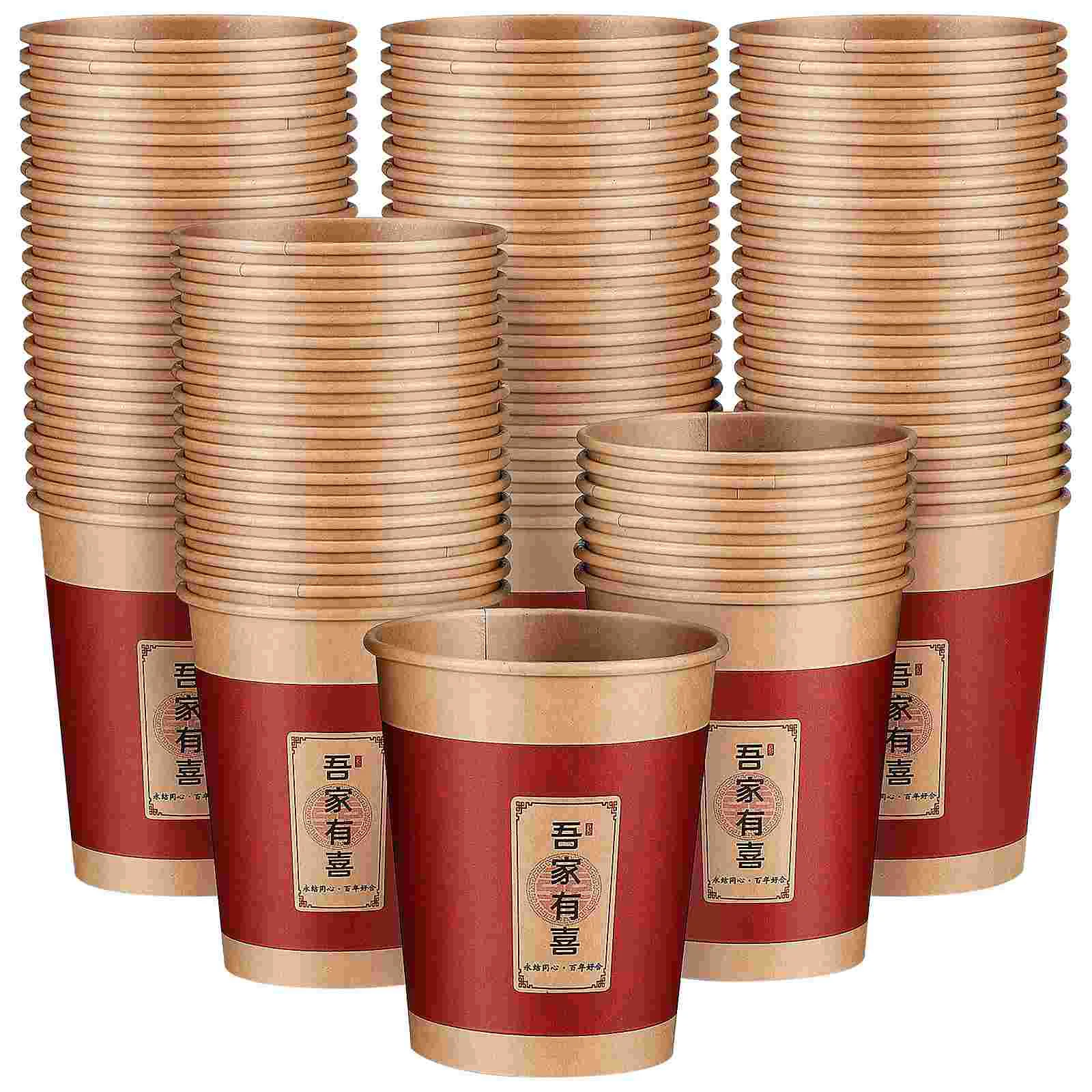 

150 Pcs Beverage Paper Cups Camping Coffee Mugs Hot Cold Beverage Drinking Cup Red Cups Wedding Cups Disposable Beverage Cups
