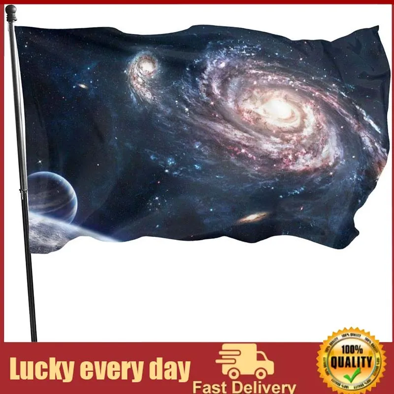 

Flags Polyester Light Flag with Vivid Color with Two Metal Grommets Durable Colorfast Banner Mysterious Universe for Indoor