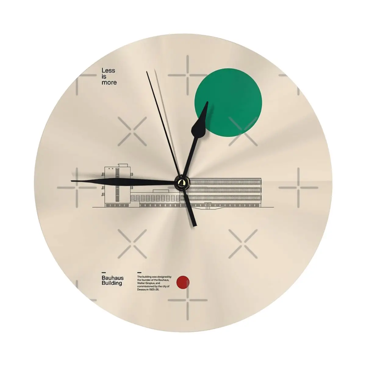 Bauhaus здание Уолтера Gropius 1926 минимальная архитектура десши настенные часы