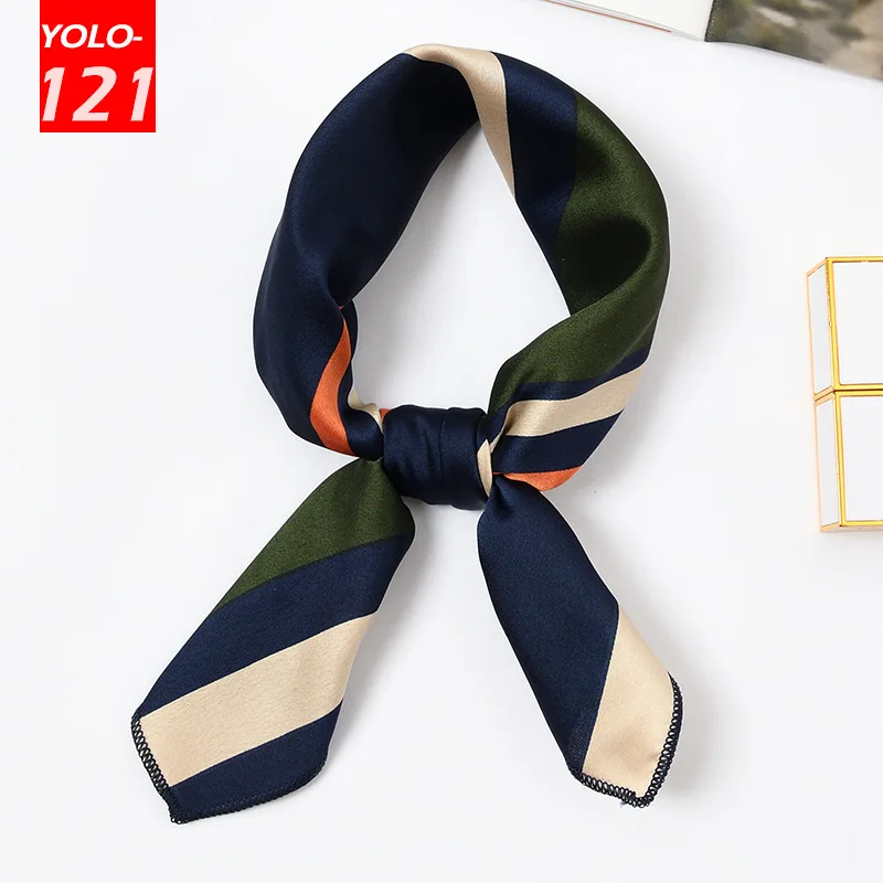 

New 50*50cm Square Silk Scarf Women Korean Scarf Fashion Literary Scarves Ins Style Small Neck Muffler Office Lady Hair Band