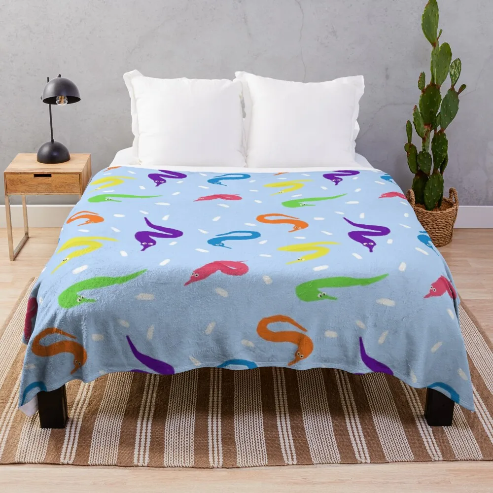 

Worm on a String Babey! Throw Blanket Quilt Blanket Retro