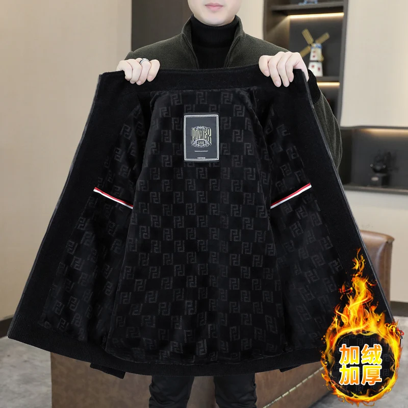 Легкая роскошная короткая шерстяная куртка с воротником-стойкой мужская зимняя