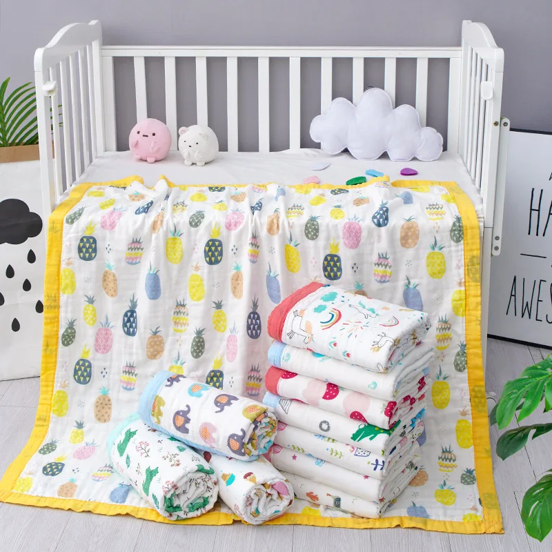 

Soft Absorbent Baby Blankets 6-layer High-density Cotton Gauze Quilt 110*110CM Baby Bath Towel Newborn Swaddle Blanket