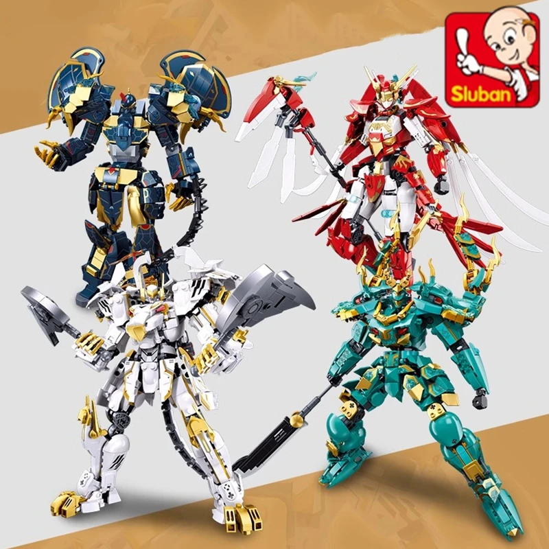 Конструктор SLUBAN Четыре священных зверя строительные блоки Классическая серия