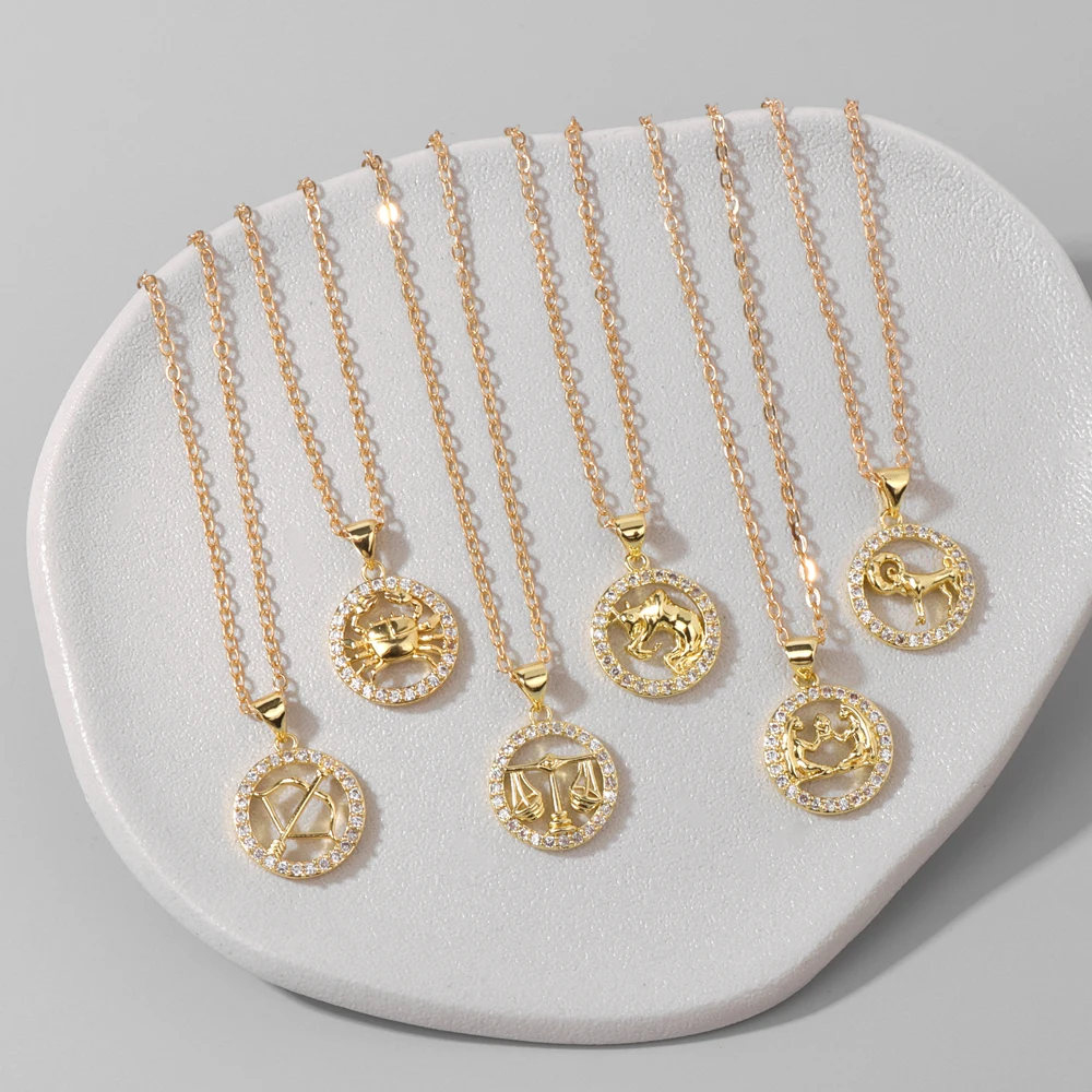 Ожерелье с 12 звездами простое Очаровательное ожерелье гороскопом Овен дева Лев