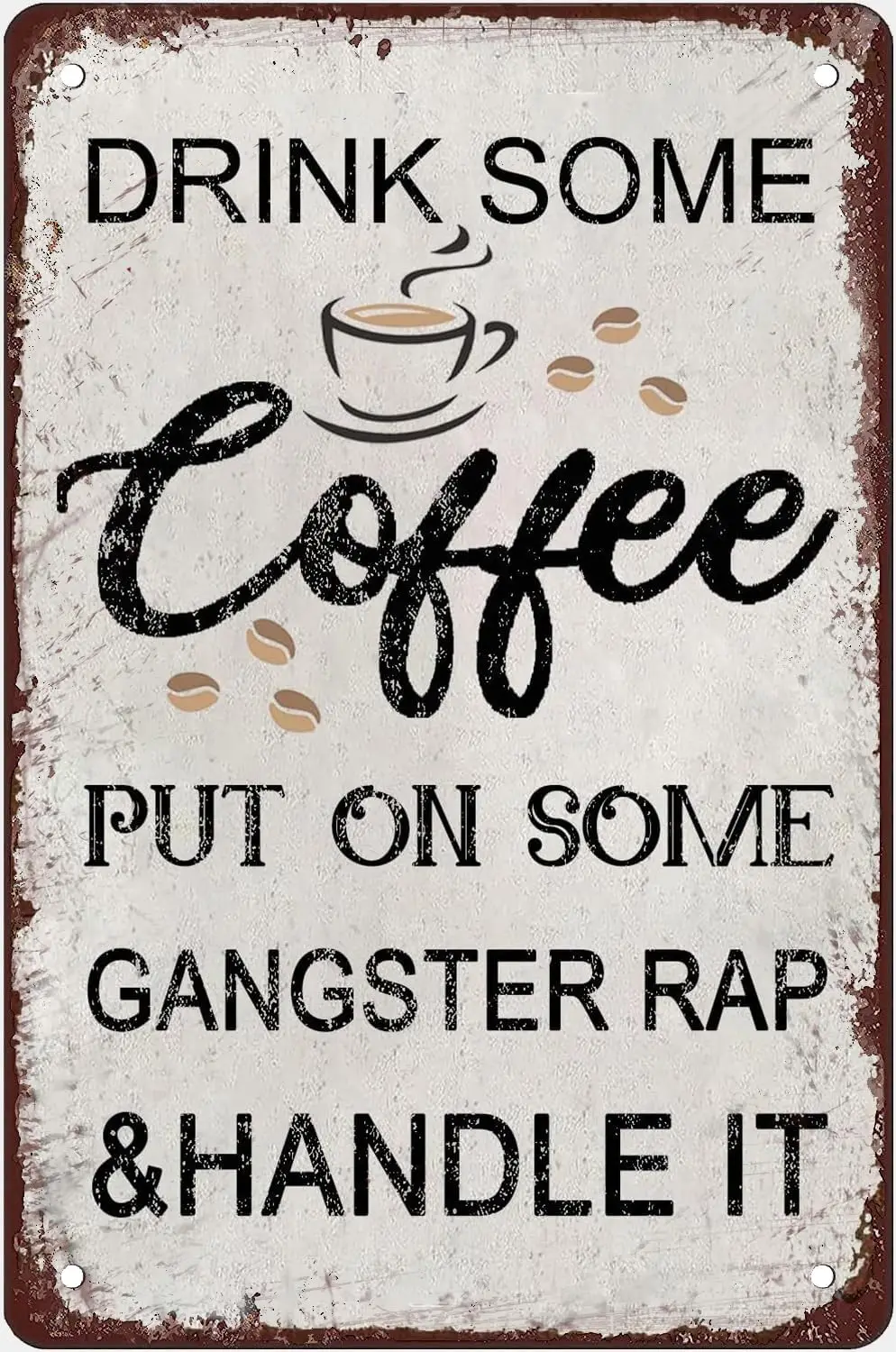 Винтажный металлический жестяной знак напишите немного кофе положите в