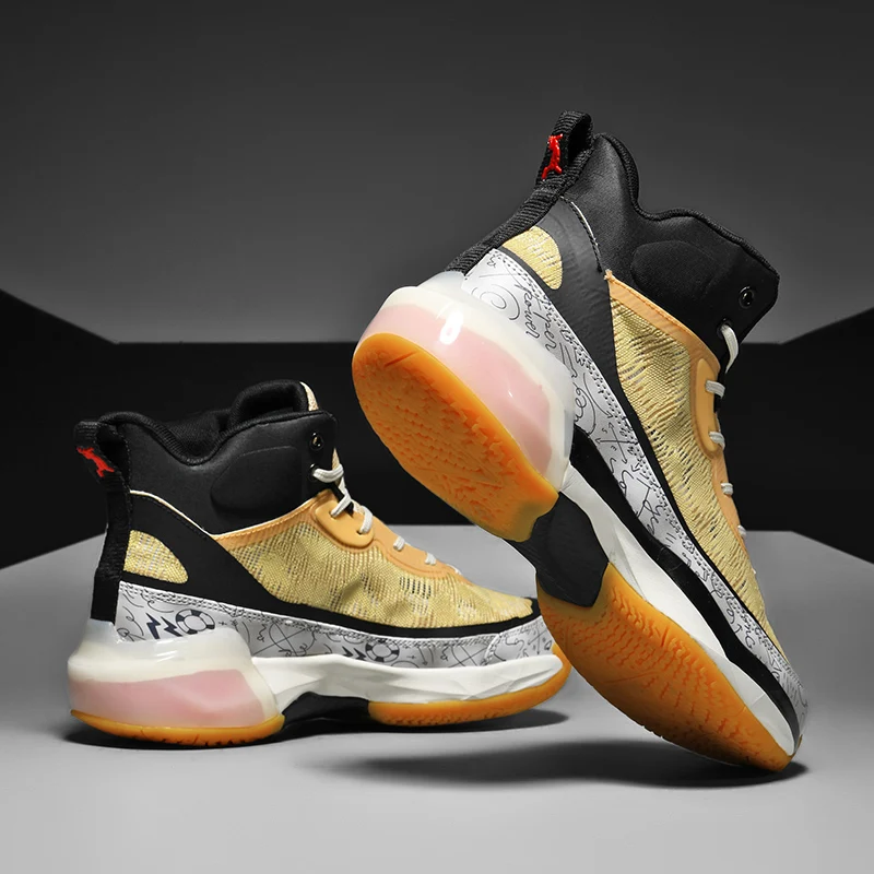 QNX-A37 High Quality Mens Basketball Sneakers Gym Training Sports Shoes High-top ForMotion Wearable Cushion Basketball Shoes