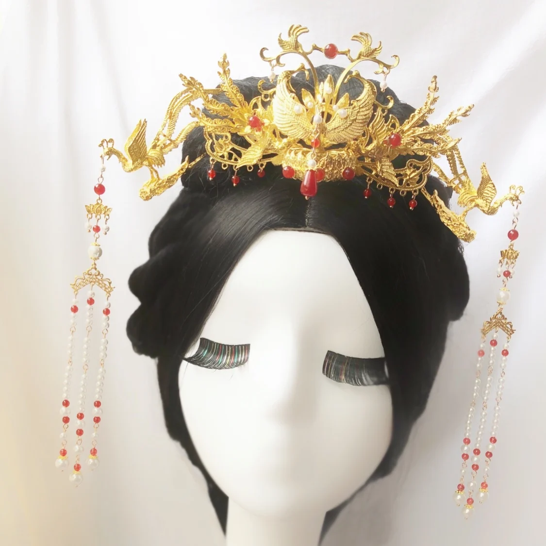 

Gold Vintage Wedding Bride Hair Accessories Palace Princess Hairpin Crown Hanfu Cosplay Headwear