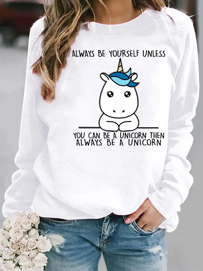 

Always Simple Unicorn - Casual Round Neck Sweatshirt