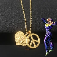 anime jojos bizarre adventure necklaces killer queen higashikata josuke pendant chain necklaces charm gifts jewelry keychain