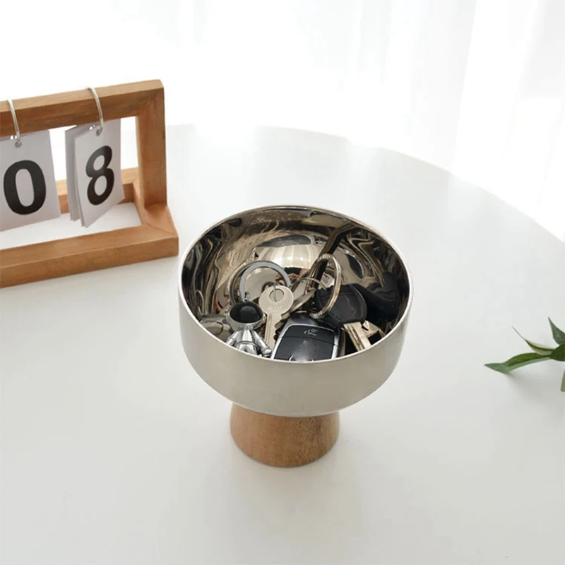 2 шт. поднос из нержавеющей стали на деревянной основе |