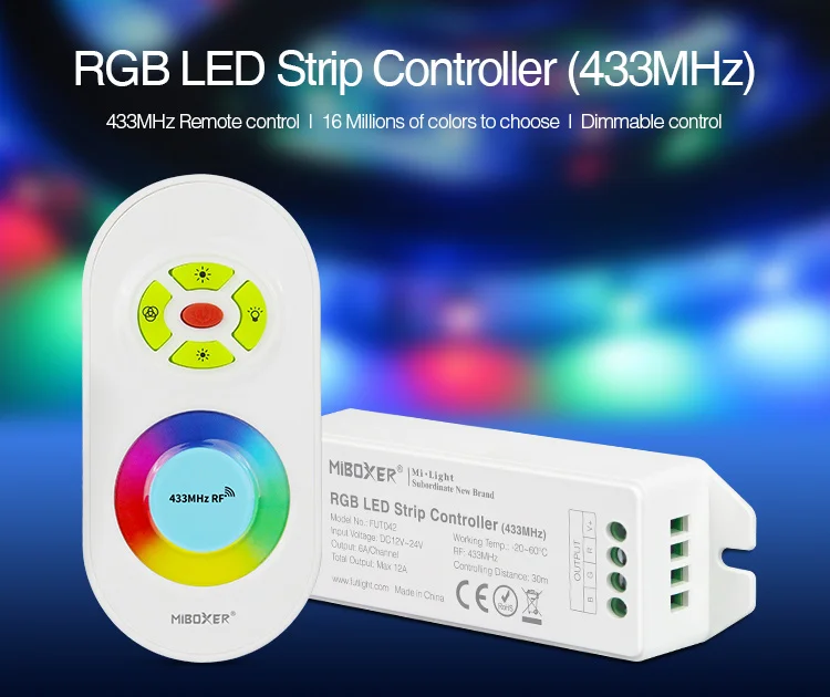 

Miboxer New 433mhz Single Color/dual White/rgb Led Controller Dc12v~24v Brightness Adjustable Dimmer for 5050 2835 Led Strip