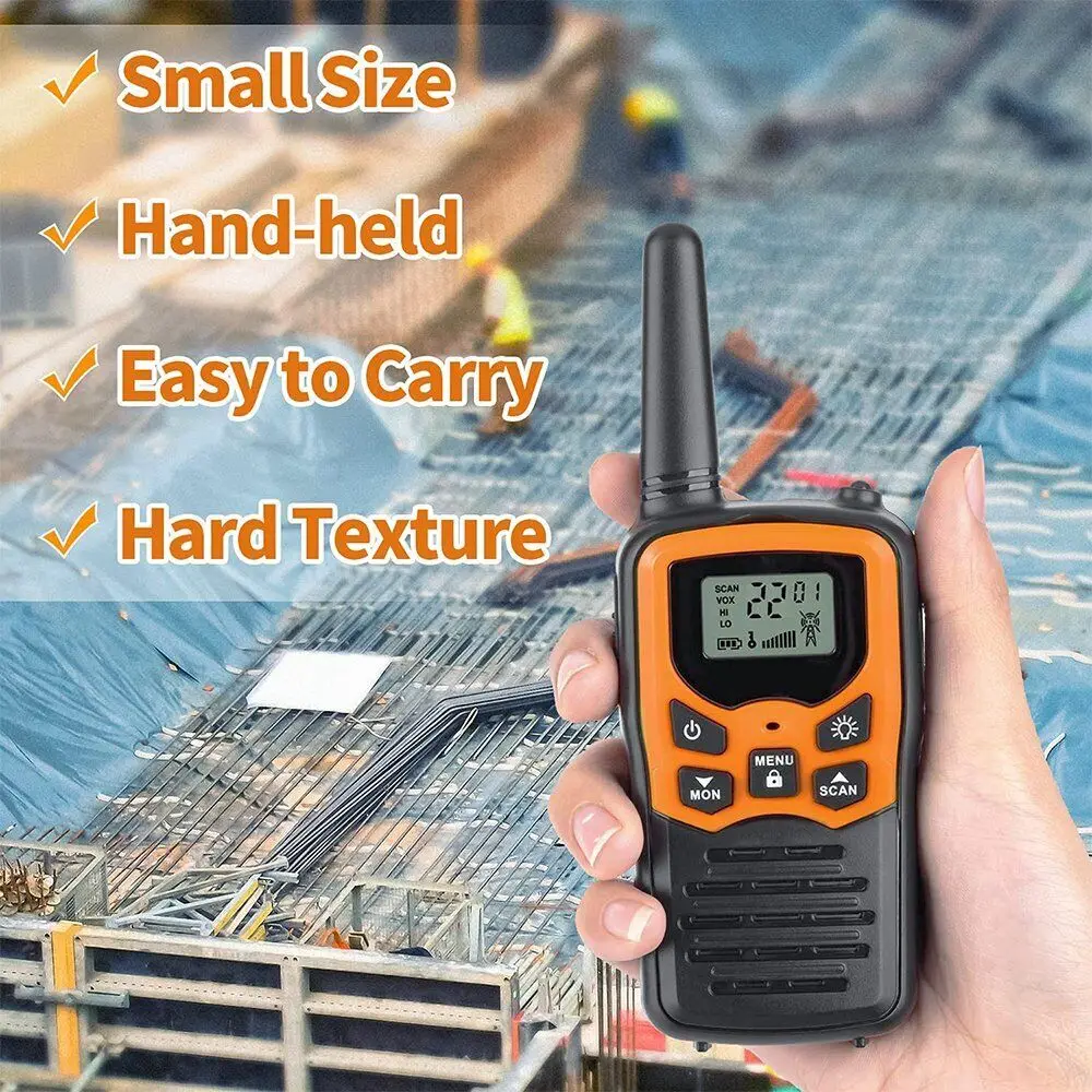 2Pcs Handheld Walkie Talkie Kids Two-way Radio Set UHF 400-470MHz Long Range  Made of Hard and Durable ABS Material Drop-Proof