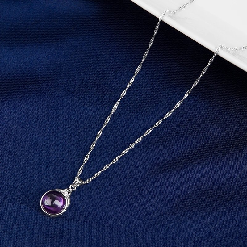 YYSuniee серебряное ожерелье фиолетовое