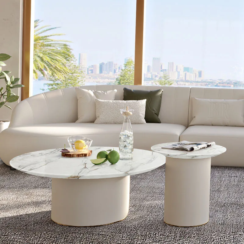 

Мраморный Круглый кофейный столик, подставки для телевизора, копия белого современного журнального столика, японский мобильный стол, вспомогательные наборы мебели для гостиной