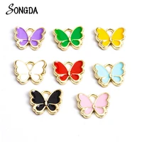 10pcs butterfly enamel charms pendant cute colourful insects handmade diy gifts jewelry makings accessories bracelets necklace