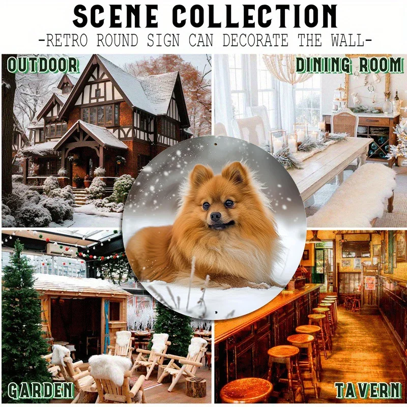 Винтажная алюминиевая металлическая жетон для собаки круглый венок