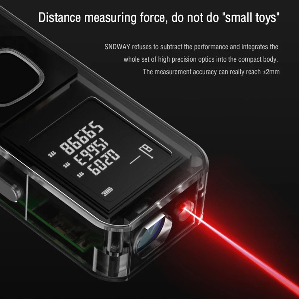 

SNDWAY Mini Laser Distance Meter 40M 50M 60M 100M IN FT M Tape Measure Trena Lazer Rangefinders OLED Display Construction Tools