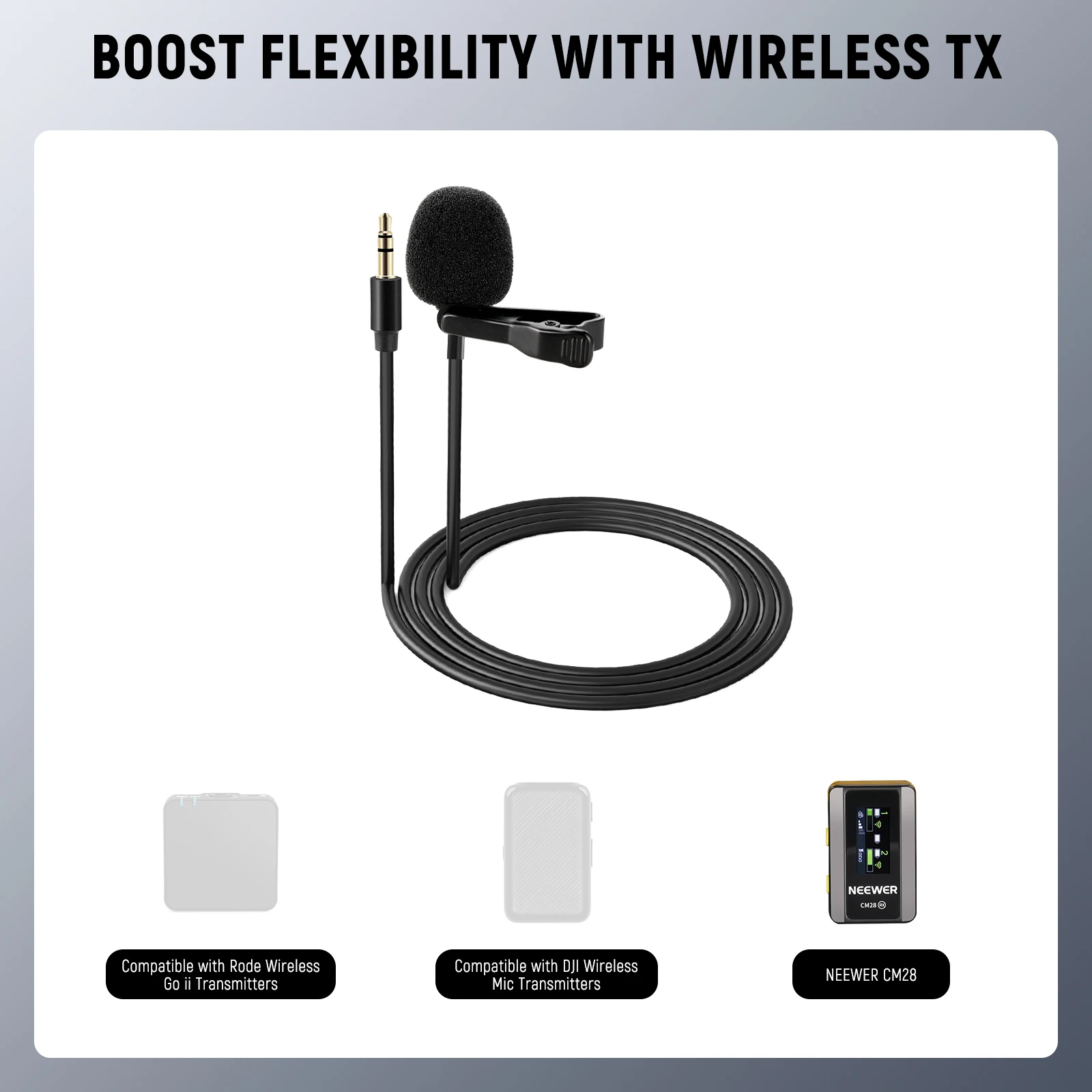 Петличный микрофон Neewer совместимый с Rode Wireless GO II беспроводной Pro DJI 3 5 мм TRS