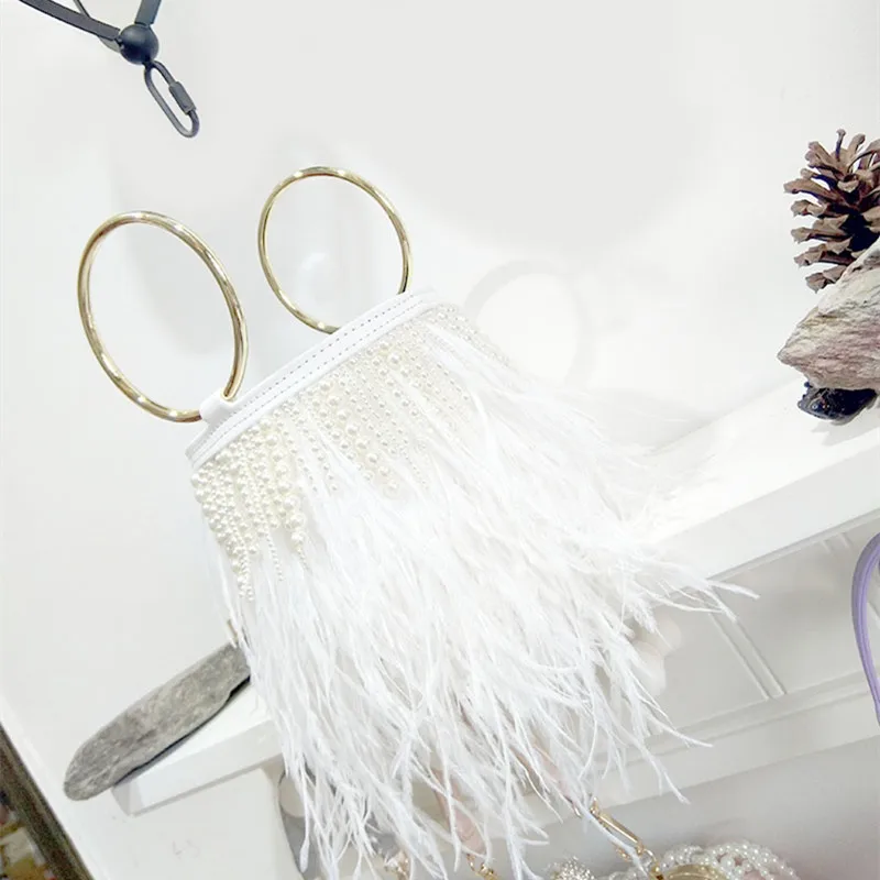 Роскошная вечерняя сумка-клатч с жемчужной кисточкой дизайнерская сумка через