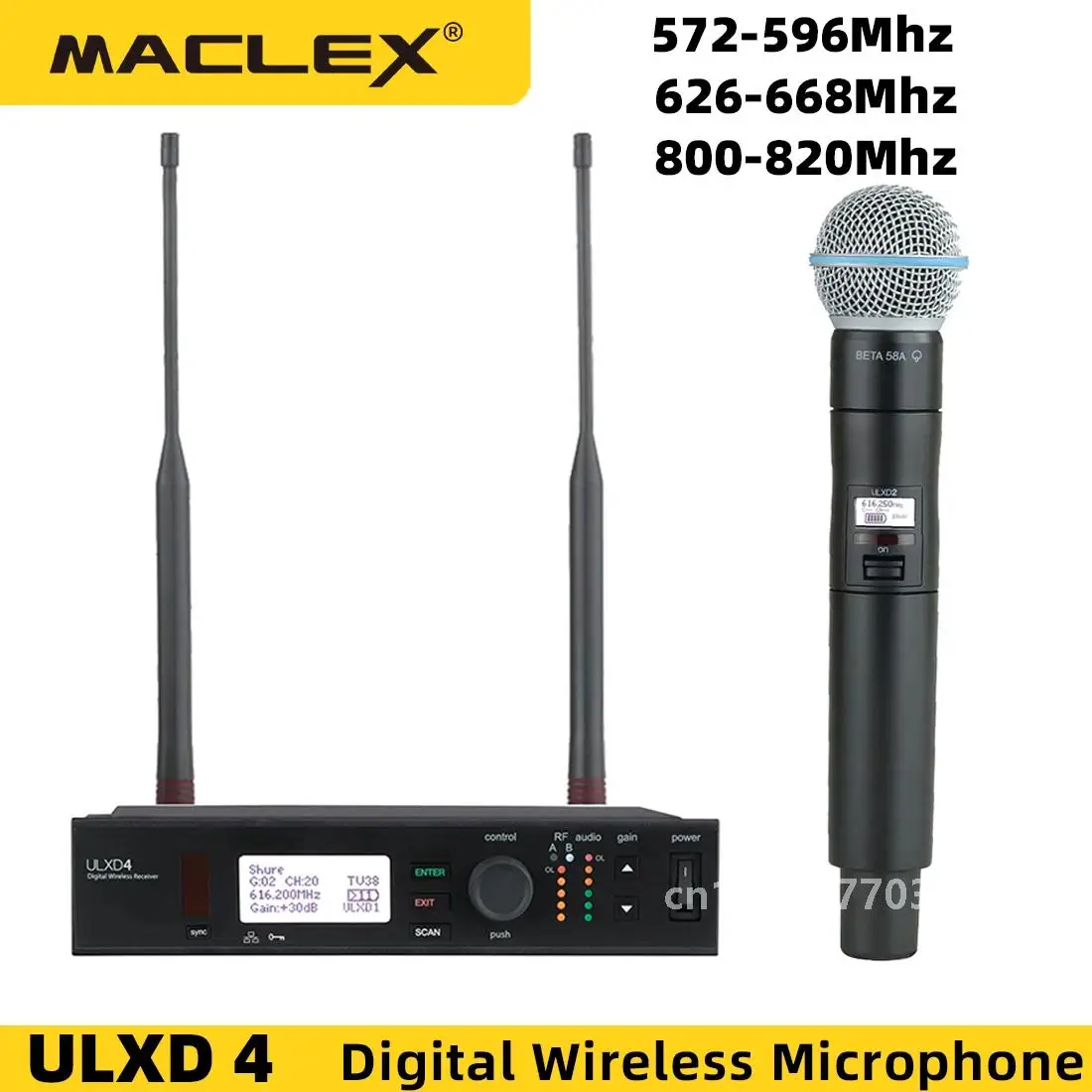 Беспроводная микрофонная система MACLEX ULXD4/ULXD24 BETA58A
