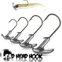 5pcslot tumbler lead head hook jig fishing hook 3 5g 5g 7g 10g 14g strengthen barbed hook soft lure fishing tackle accessories