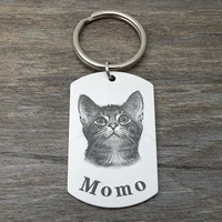 your pet photo keychain personalized pet photo key chain customized dog cat picture key ring memorial jewelry pet lover gift