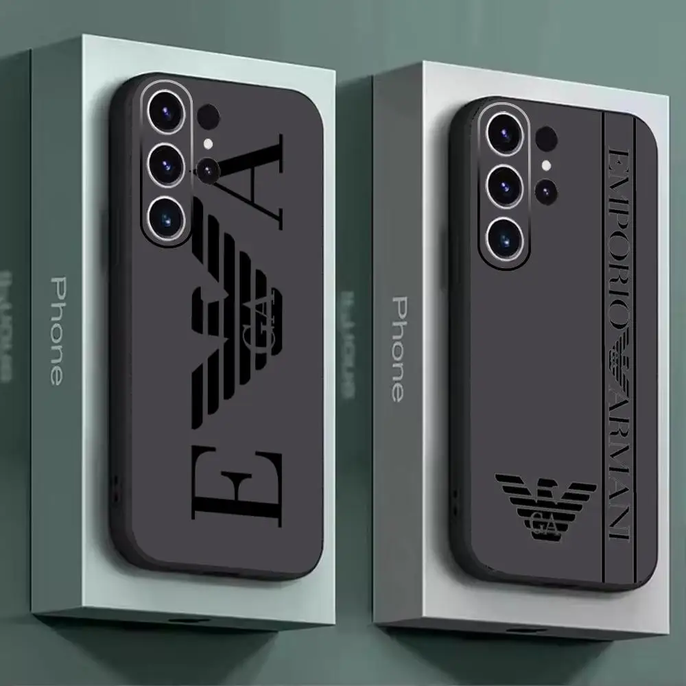 Фото Чехол для телефона Emporio Armani EA7 для Samsung Galaxy S26 S25 S24 S23 S22 S21 Plus Ultra Fold A, мягкий, черный №2