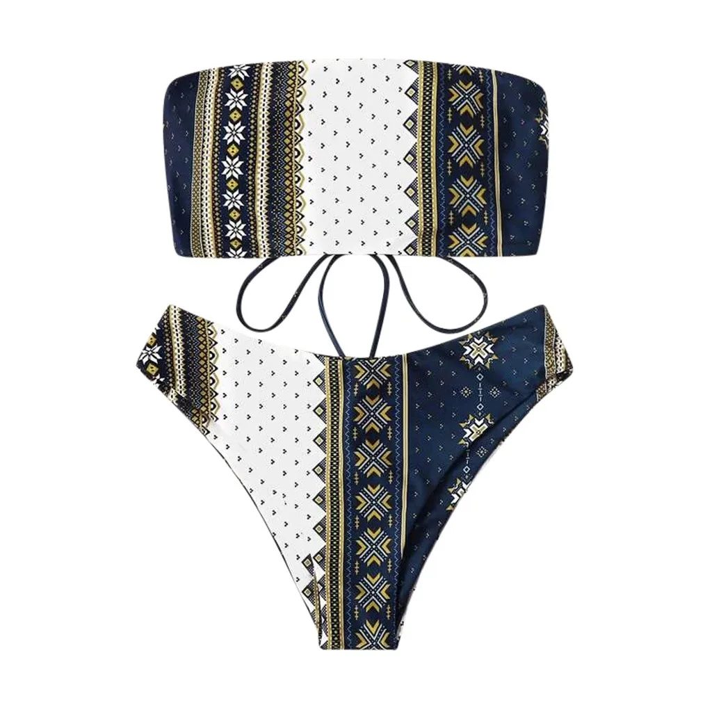 

Swimwear Bikini Women Set Beachwear Brazilian Bandage Printing Swimsuit Swimwears Tankinis Set Swimwears brazilian panties