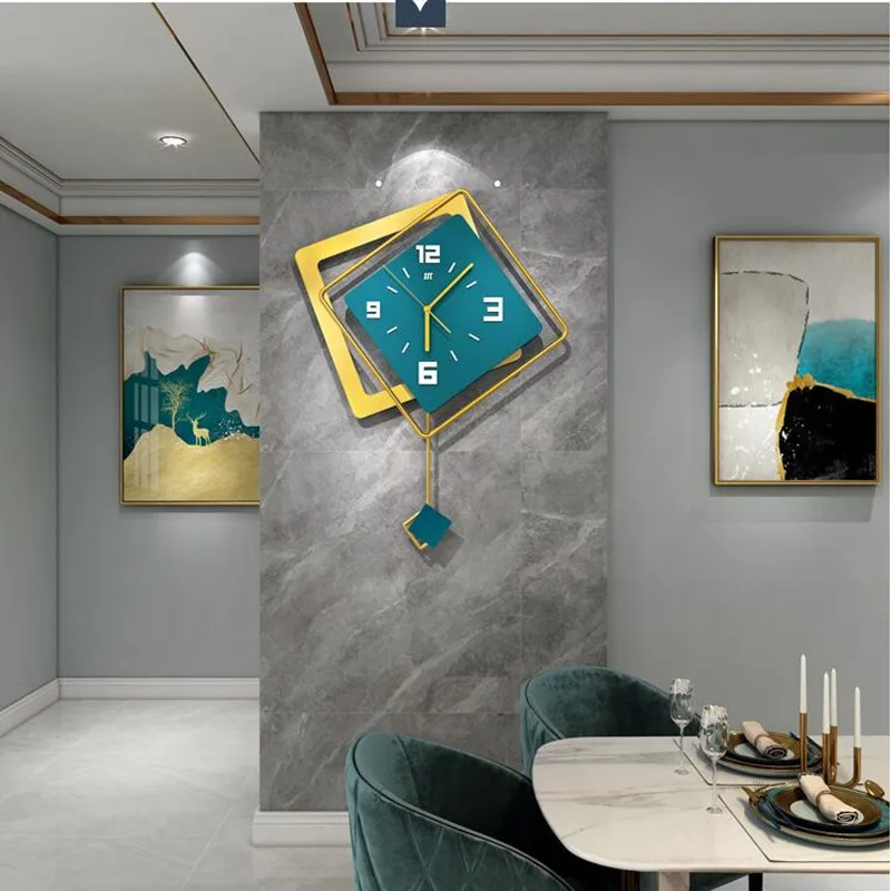 

Minimalist Creative Home Decoration Clock Wall-mounted Hanging Nordic Light Room Living Luxury Clocks Large Fashion Modern Wall