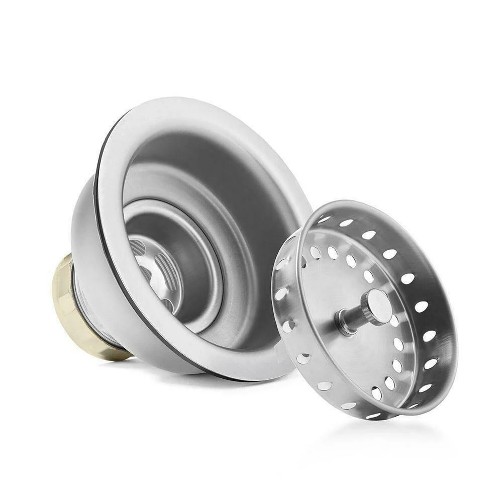 

3.5 Inch Commercial Kitchen Sink Basket Drain Strainer Stainless Steel Fits 3-1 / 2 Inch Sink Openings