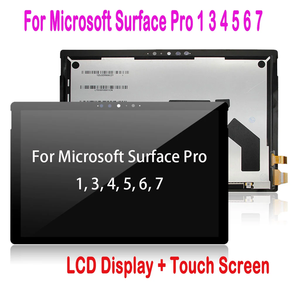 Original LCD For Microsoft Surface Pro 1 3 4 5 6 7 LCD Display Touch Screen Digitizer Assembly 1886 1807 1796 1724 16311514