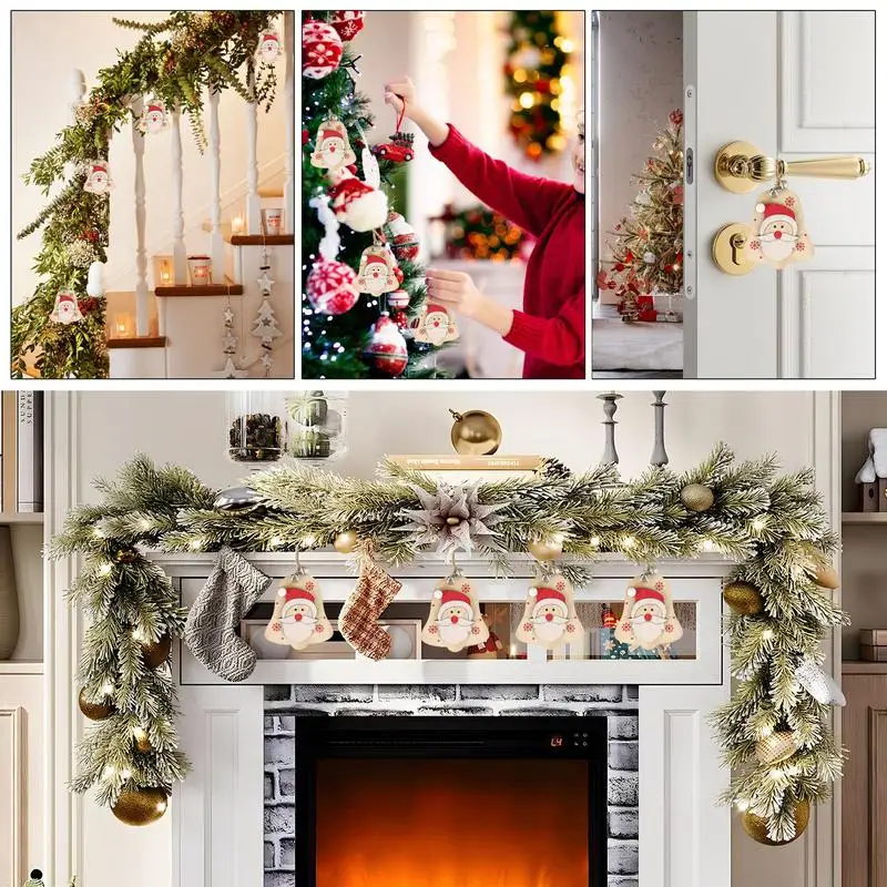 Дед Мороз украшение для елки елка с колокольчиками деревянная подвеска