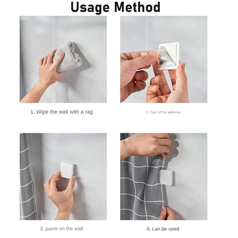 Занавески для душа с фиксированными зажимами 2 шт.