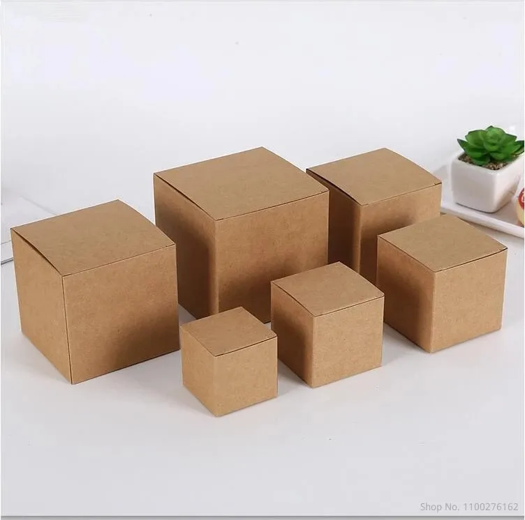 

50pcs Kraft Paper Cardboard Box for Packing DIY Brown Packaging Boxes Small Candy Boxes Handmade Soap Boxes