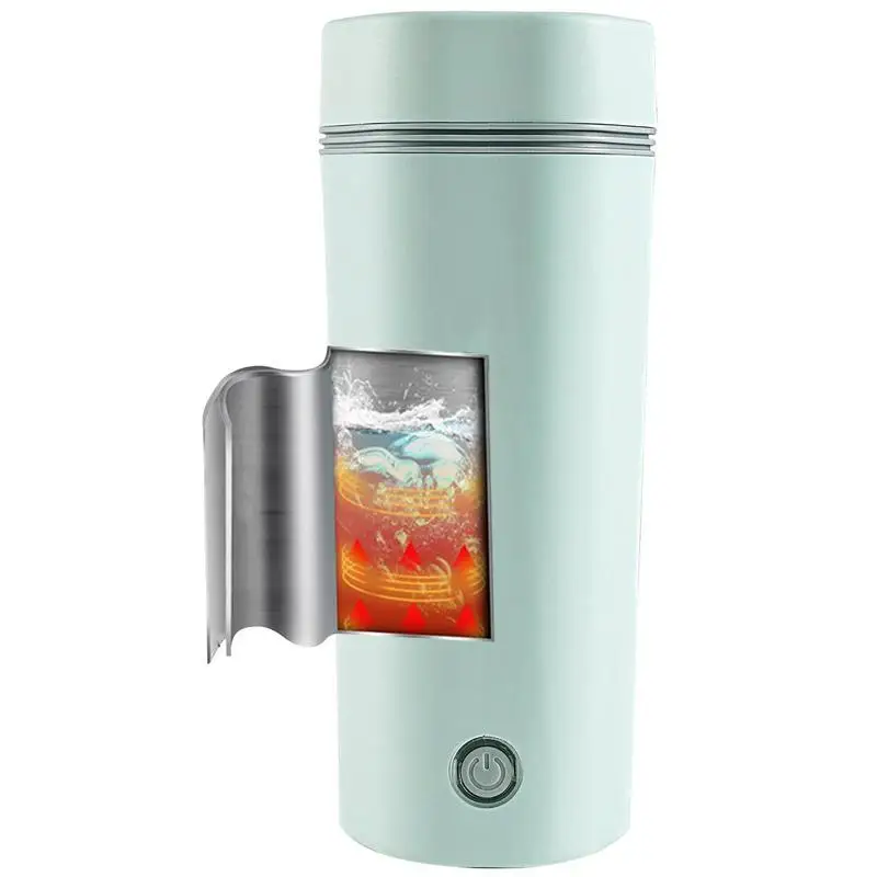 

12V Portable Car Travel Kettle Heating Cup Stainless Steel Water Warmer Bottle Electric Car Kettle Coffee Mug With Strap