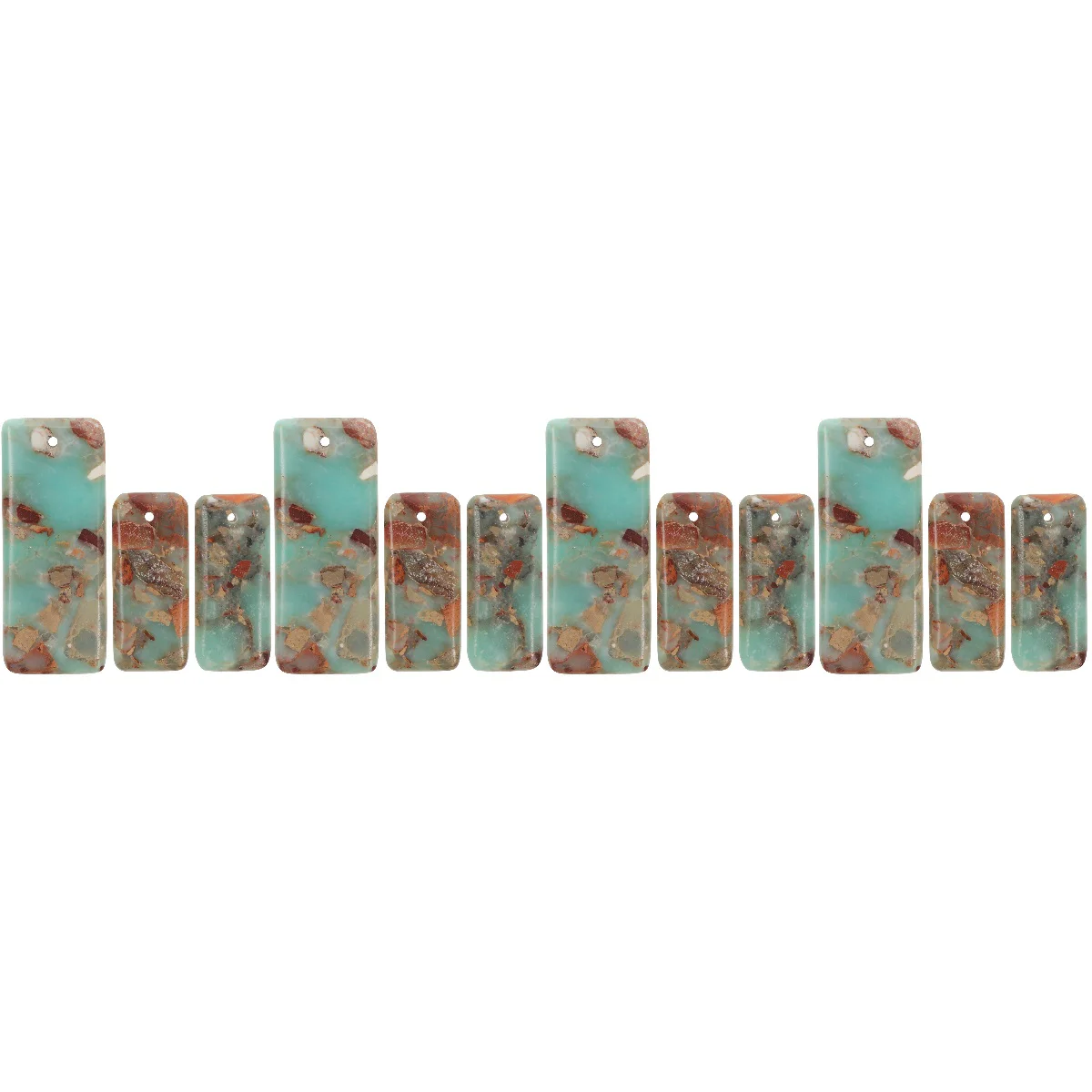 

12 pcs Creative Rectangular Jade Charms Creative Pendant Charm for DIY Necklace Bracelet