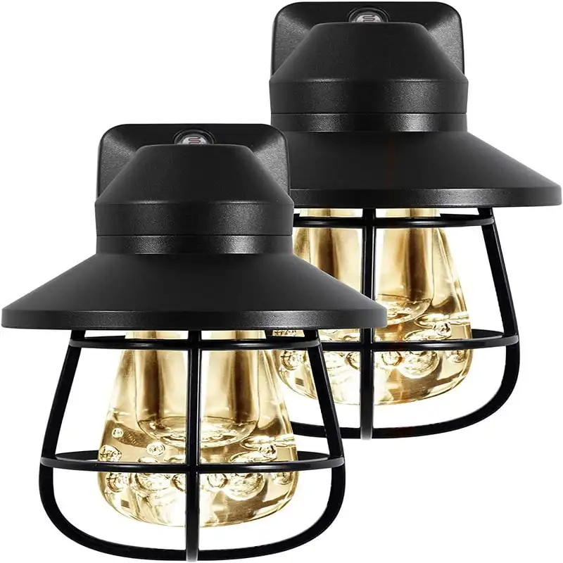 

Night Light, LED, Plug In, Light Sensing, Black Cage, 2-Pack Birthday decoration Projector lamp Room decor Jellyfish lamp House
