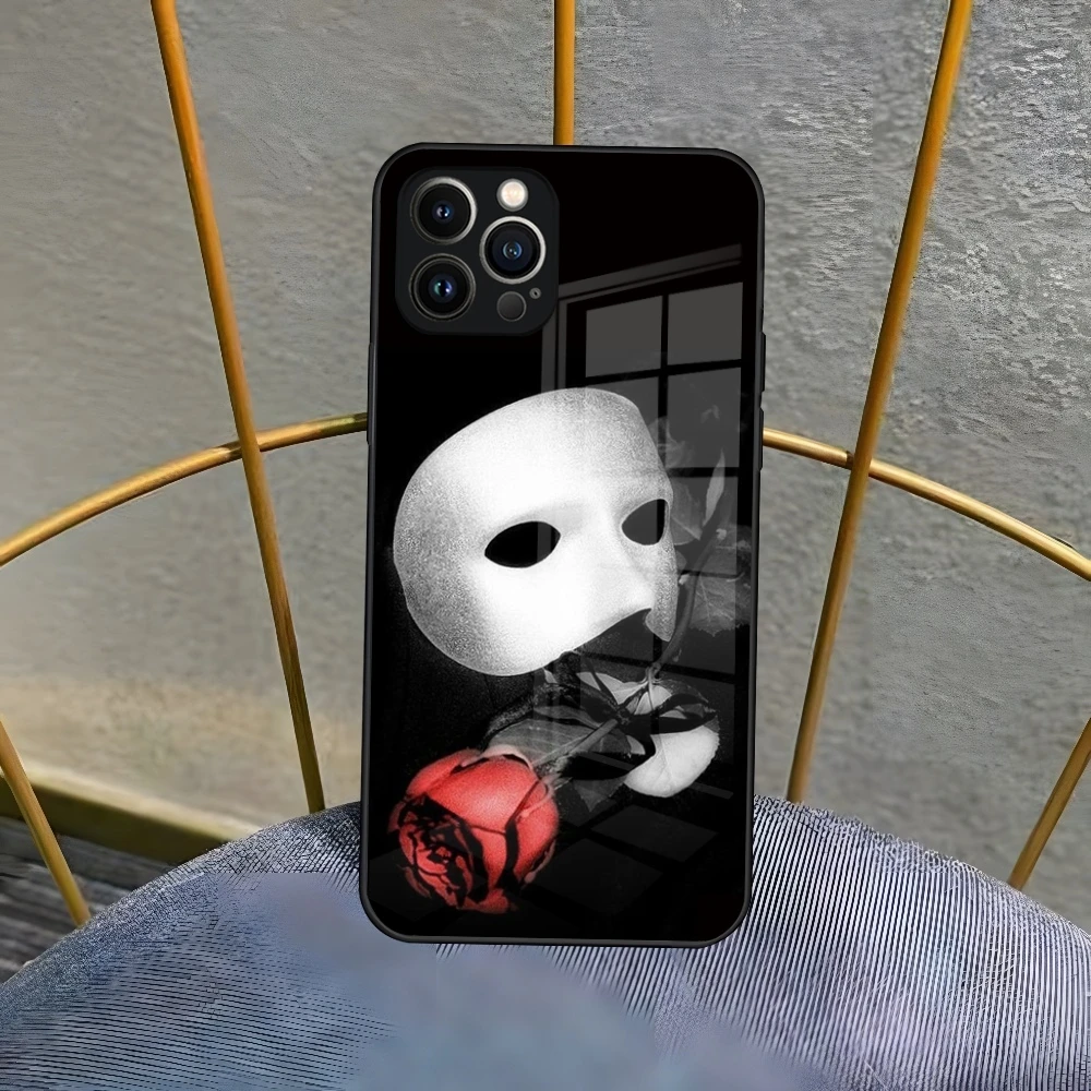 Чехол для телефона Призрак оперы Iphone 16 15 14 Pro Max 12 11 13 Mini X Xr Xs Puls стеклянный чехол