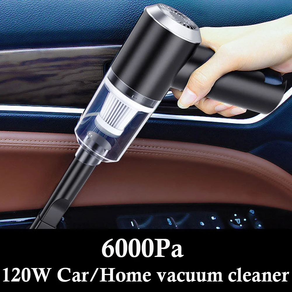 

6000pa Wireless Car Vacuum Cleaner Handheld 120W Portable Home & Car Dual Use Auto Vacuum 2000mAh USB Rechargeable Dust Catcher