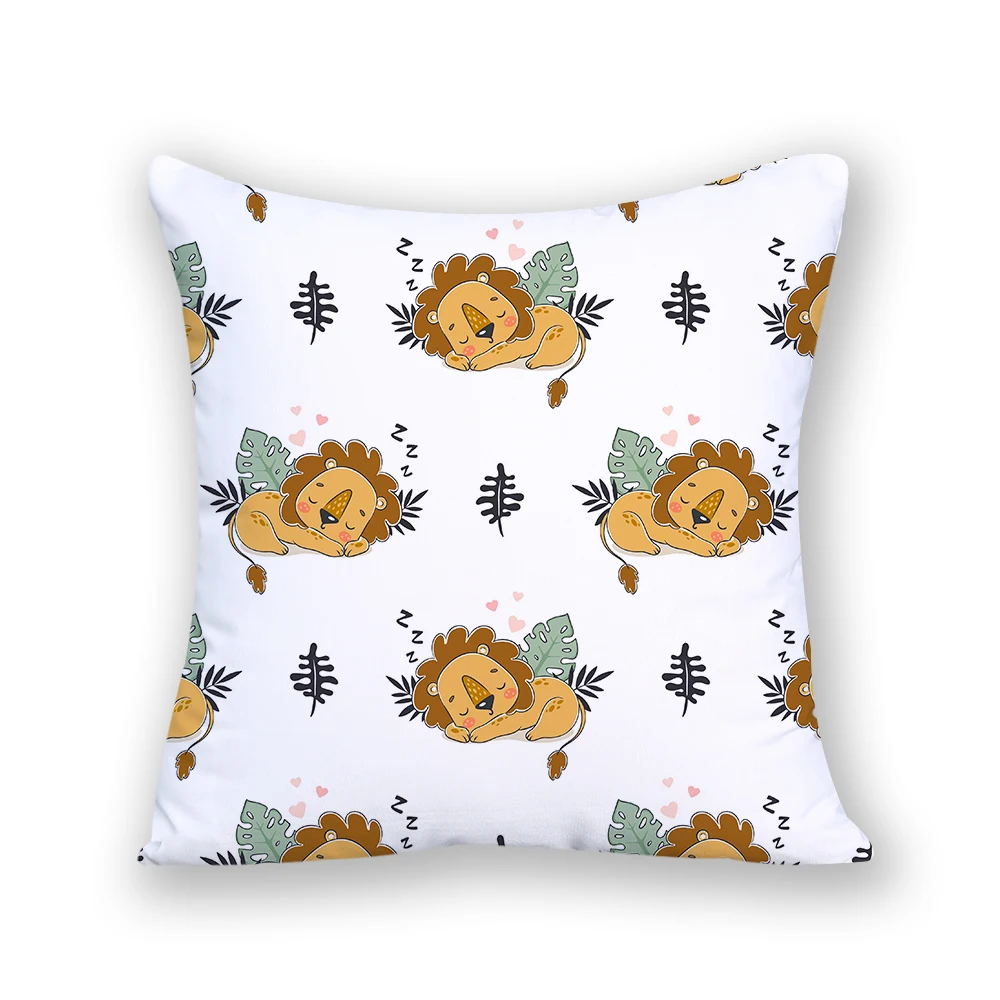 

45x45cm Pillowcase Modern Decorative Cushions Sofa Lion Modern Home Decoration Polyester Linen Animal Bears 2023 New Bear E2366