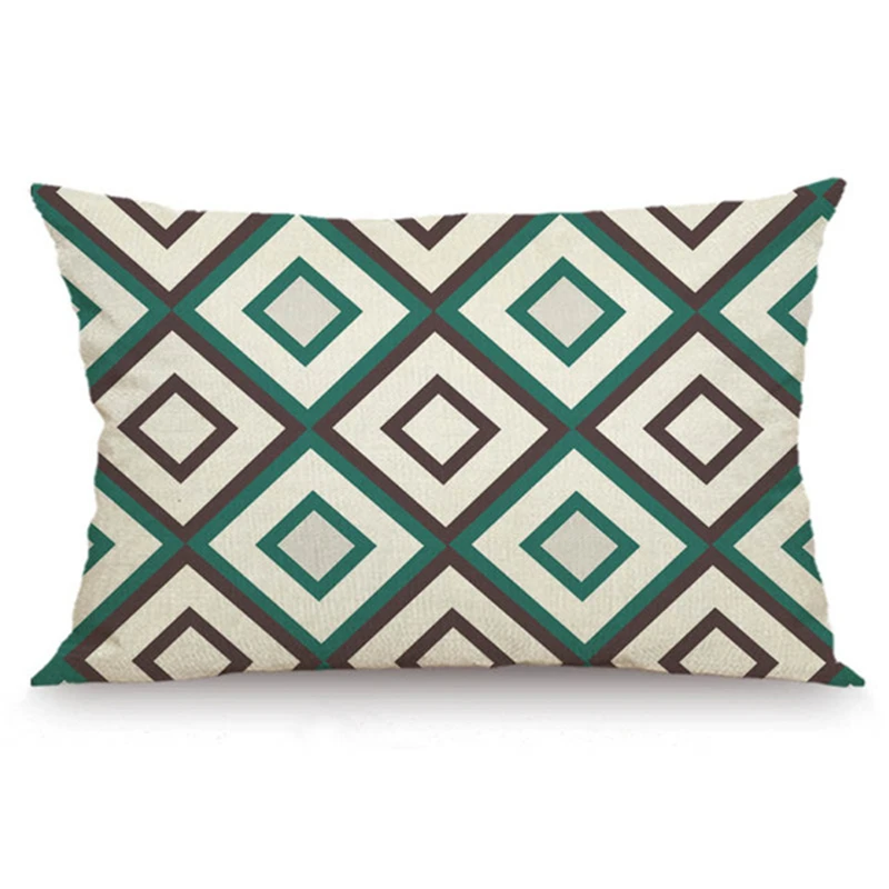 Геометрическая экзотическая наволочка в этническом стиле ретро с богемным