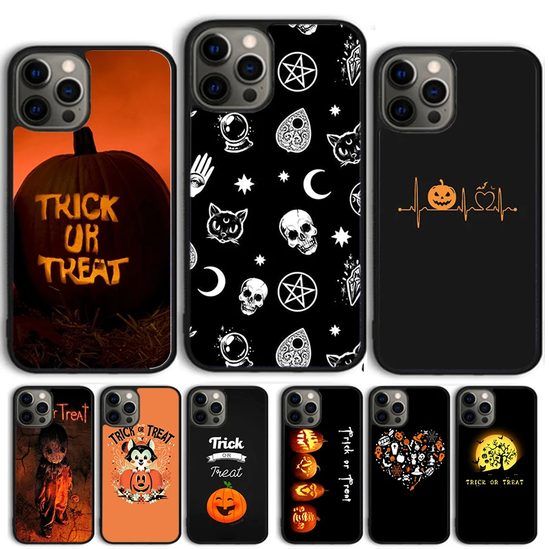 Halloween Trick or Treat Horror Phone case For iPhone 16 15 14 X XR XS 11 12 mini 13 Pro MAX Plus cover shell coque