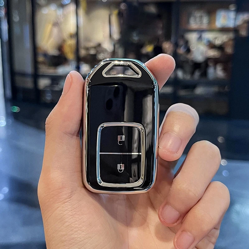 

Мягкий ТПУ чехол для автомобильного ключа Honda Accord Pilot Fit Фрид везел Одиссей Civic CRV HRV 2018 - 2022 5 кнопок аксессуары