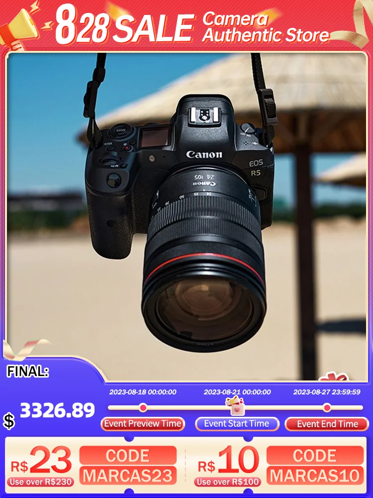 Canon EOS R5 полнокадровая беззеркальная цифровая профессиональная флагманская камера 45MP для видеосъемки 8K RAW видеозахват корпус VLOG или с объективом